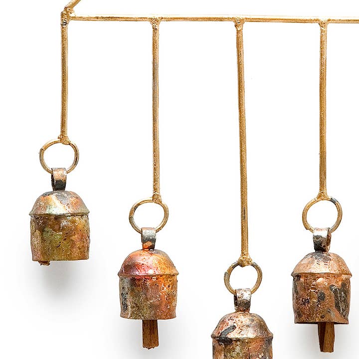 Indika - Wholesale Wind chime - Dua Danti Chime, Bronze Hand-tuned Garden Wind Chime, India1
