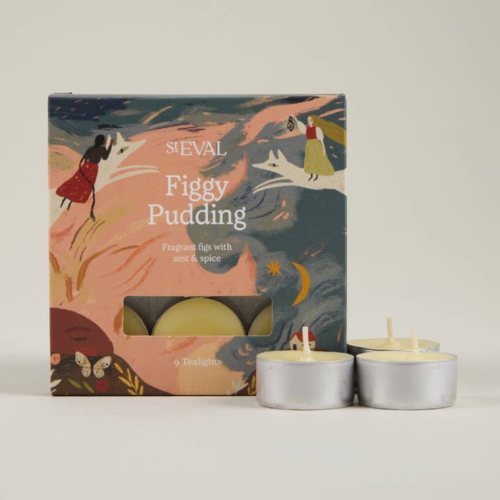 Figgy Pudding, Bougies chauffe-plat parfumées de Noël, boîte de 5 pour la vente par St Eval