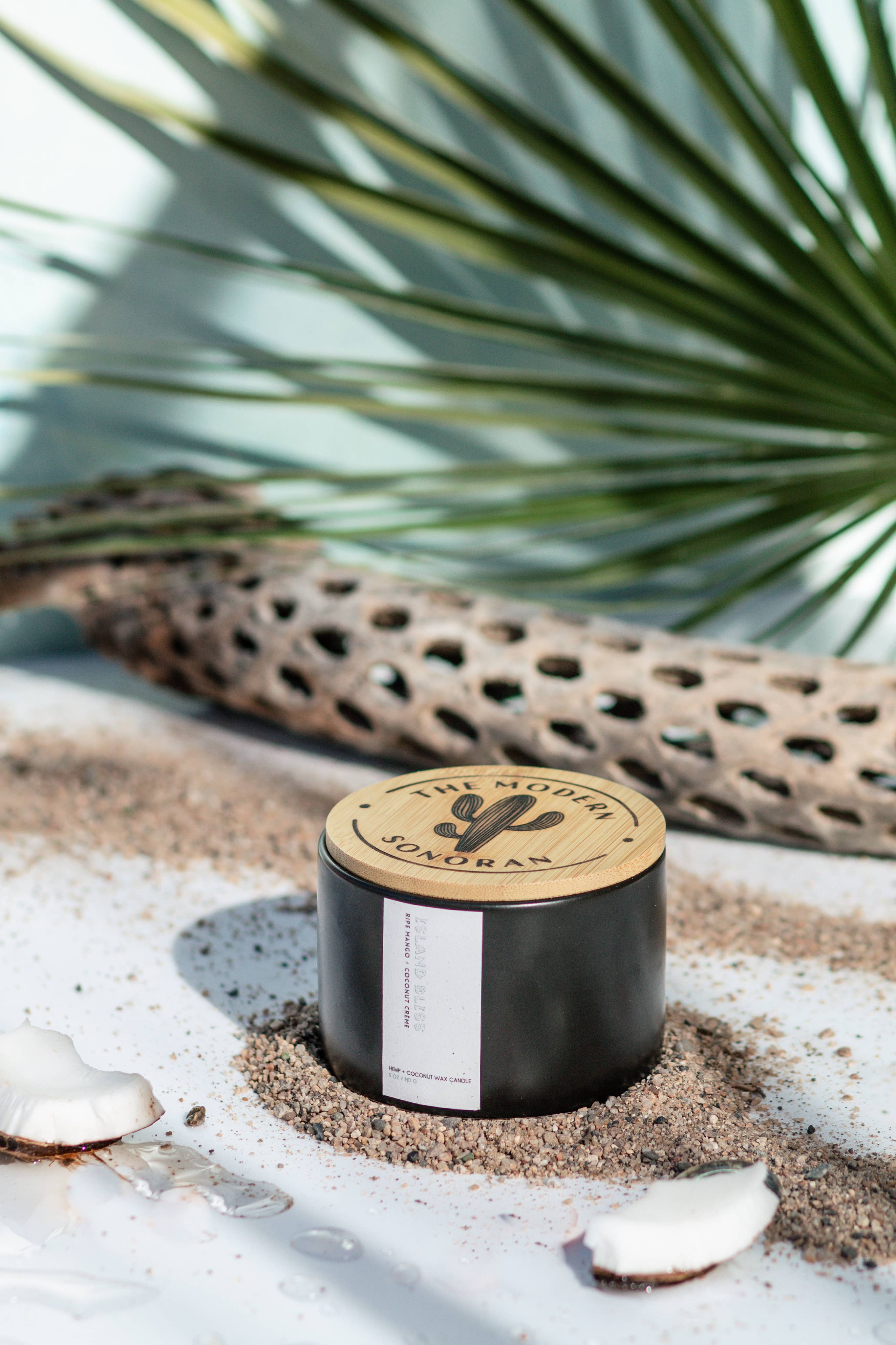 The Modern Sonoran - Wholesale Jar/Filled Candle - Island Bliss: Mango & Coconut Creme Quiet Luxury Hemp Candle5