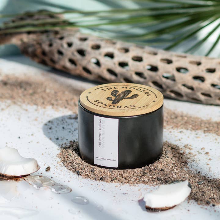 The Modern Sonoran - Wholesale Jar/Filled Candle - Island Bliss: Mango & Coconut Creme Quiet Luxury Hemp Candle5