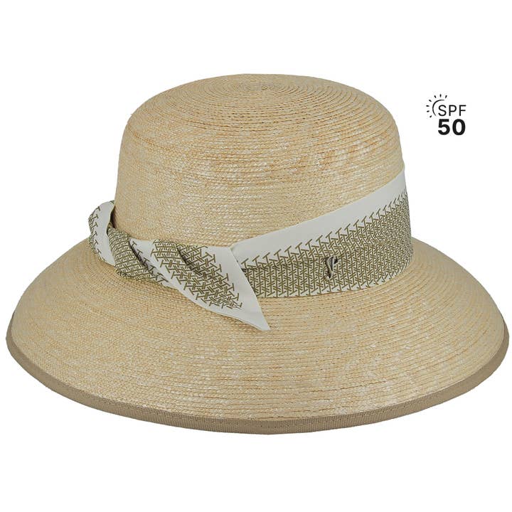 Beige FLORENTINE STRAW HAT - FLFE146 for wholesale on Faire