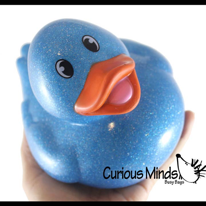 Curious Minds Toys - Wholesale Badspeelgoed - Baby - 1 Jumbo Glitter Rubbereendjes - Rubbereendjes - Leuke noviteit3