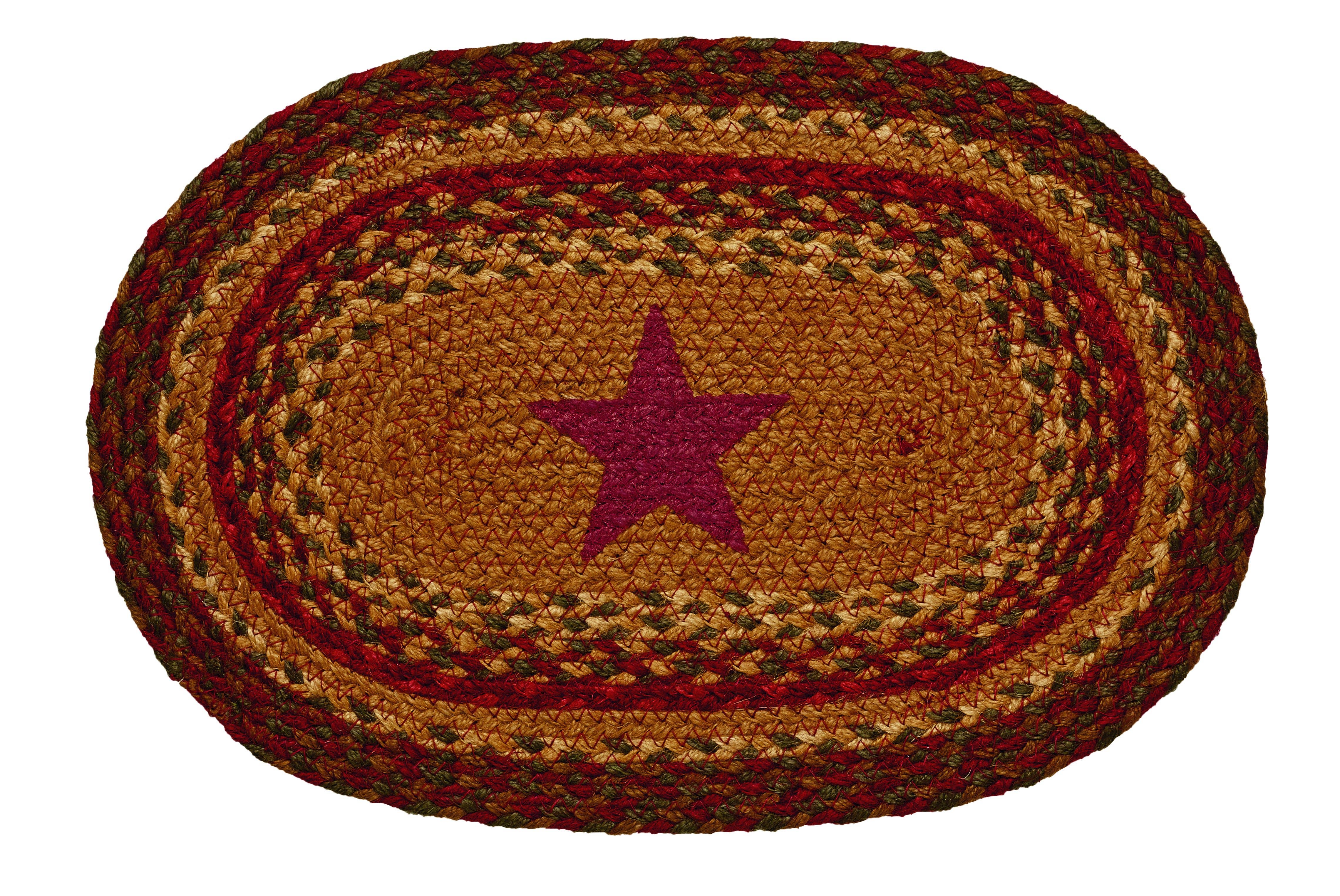 IHF HOME DECOR/IHF RUGS - Vente Tapis - Tapis de zone tressé en jute étoile de cannelle BR-2538