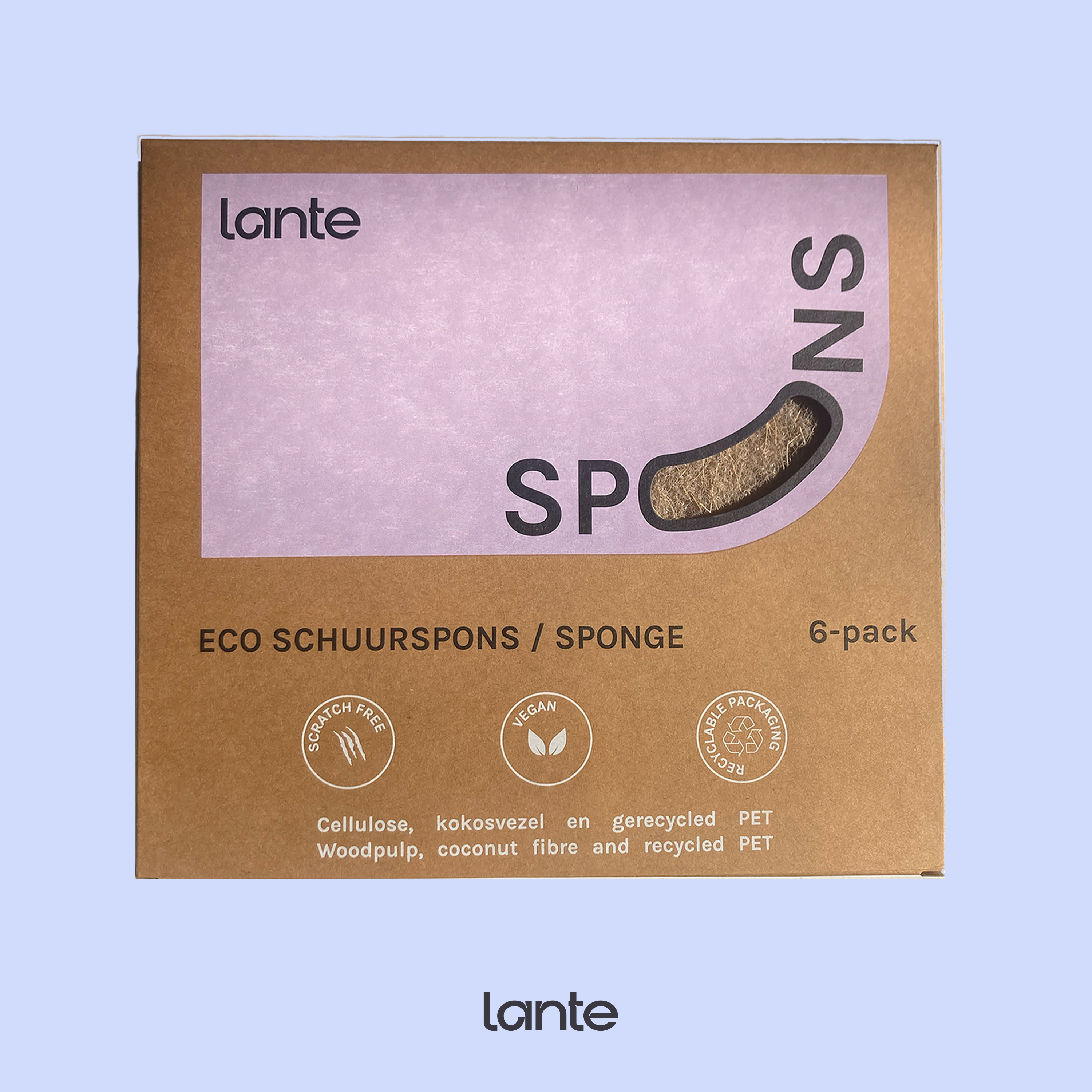 Aia* Intimacy - Wholesale Cleaning Sponge - 6x Lante natural scouring pads - eco - dishwashing sponge3