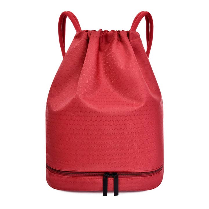 wandf - Wholesale Drawstring bag – Unisex - Waterproof Nylon Drawstring Backpack with Bottom Compartment1