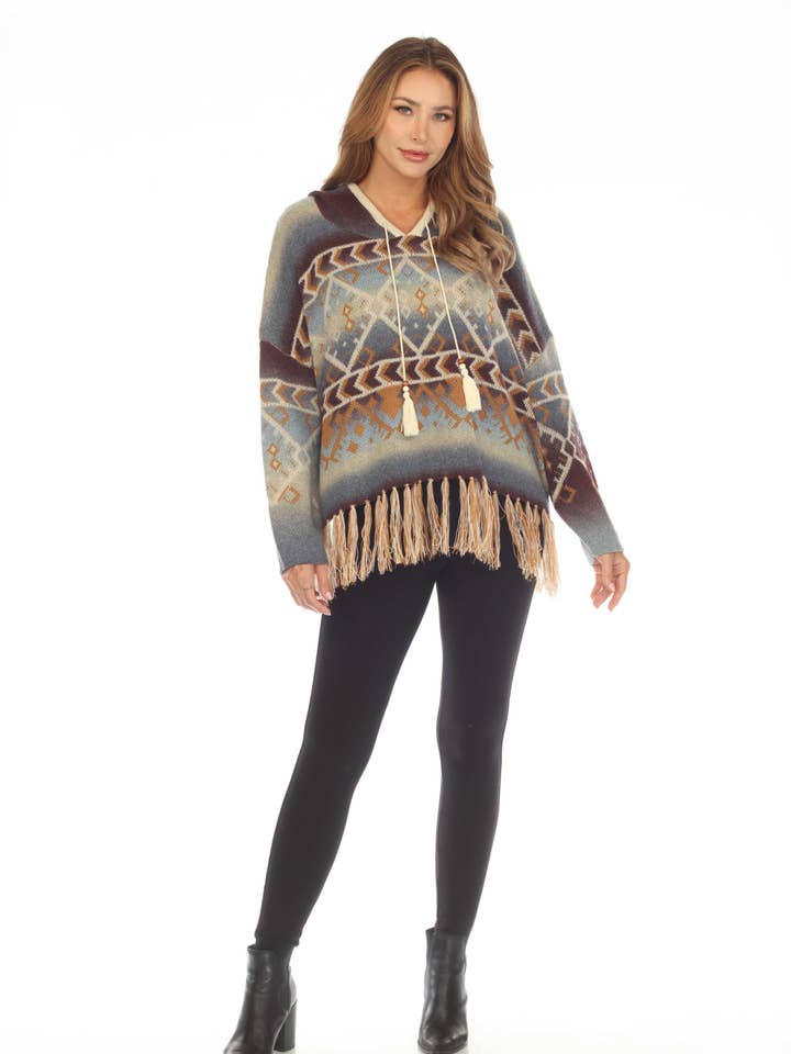 Jersey mágico con capucha y flecos para mujer para venta al por mayor de Kamana