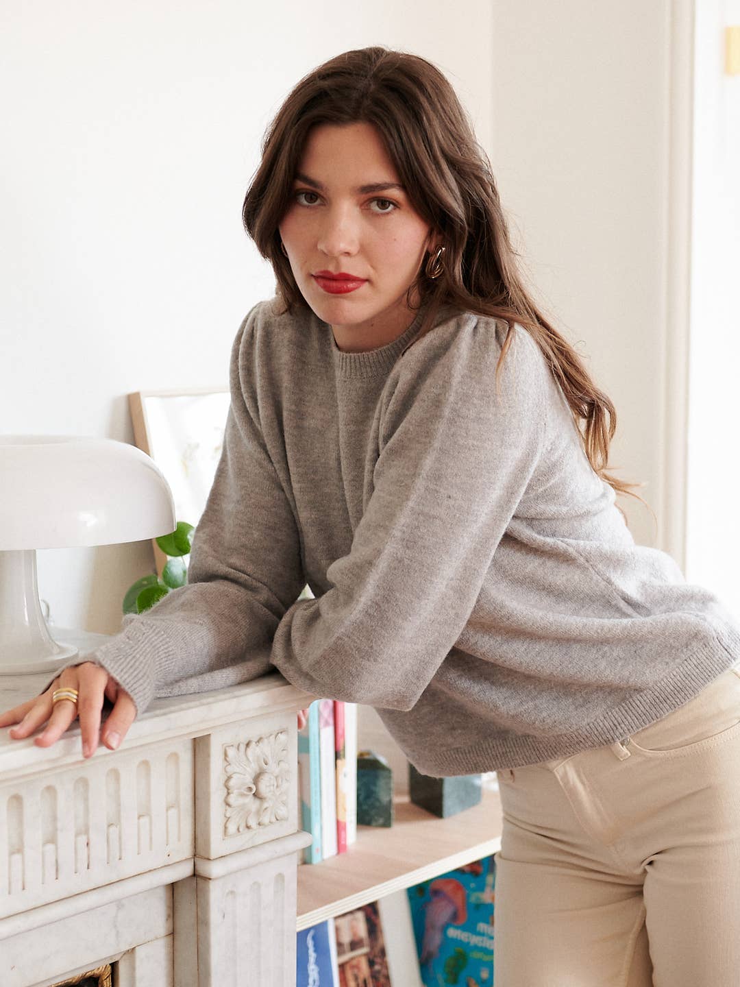 Nathael Paris - Wholesale Pullover-trui - Dames - Trui van alpaca en wol met ronde hals0