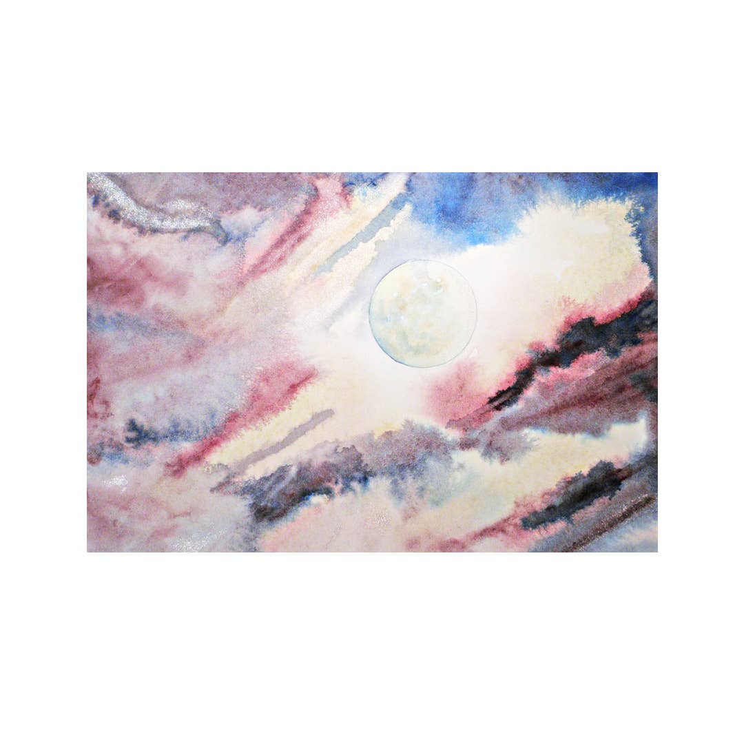 Fine Art For Small Spaces - Wholesale Art Print - Wild Moon Skyscape Landscape Nature Mini Print1