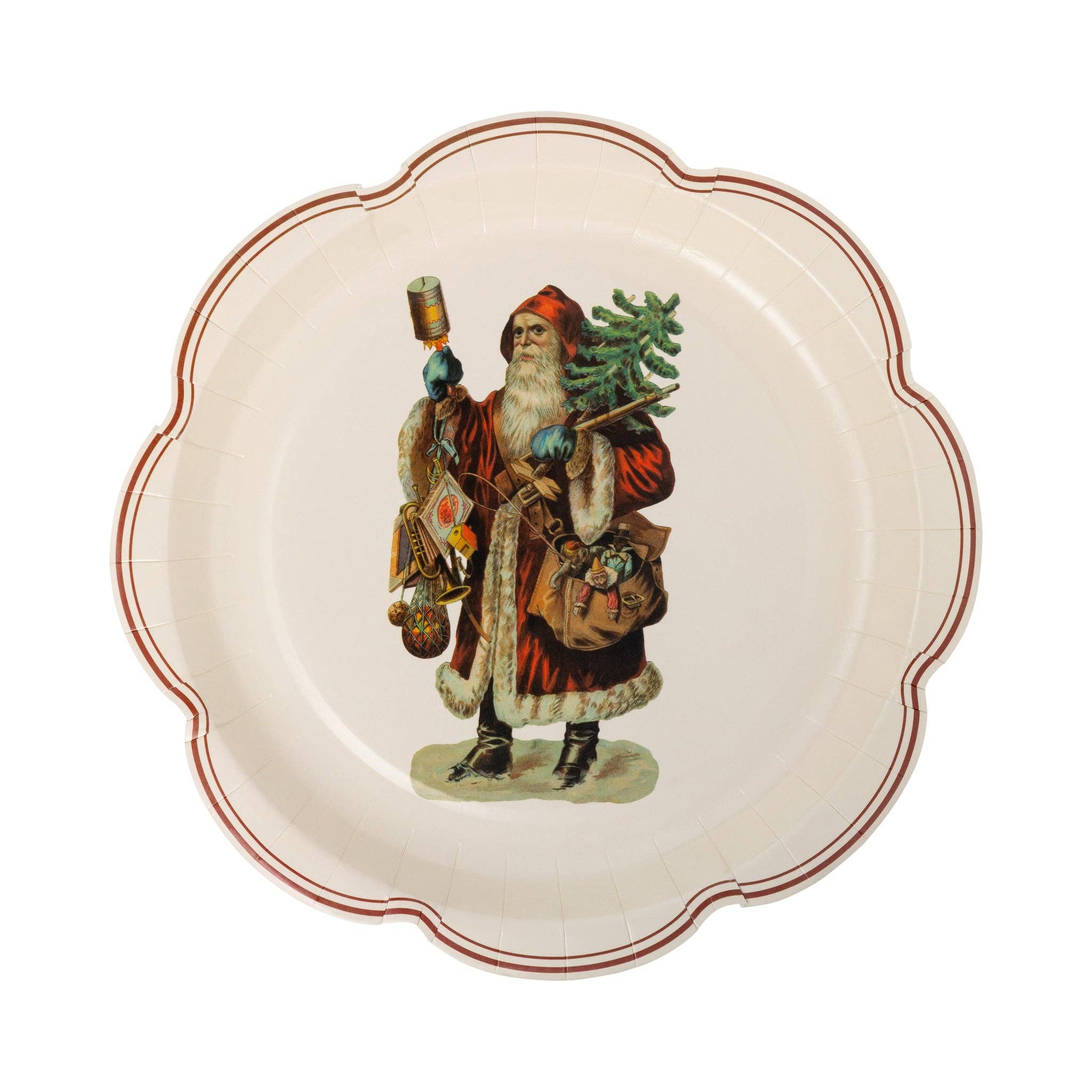 My Mind’s Eye – wholesale Disposable plate – VCH1240 - Santa Scalloped Plate Set3