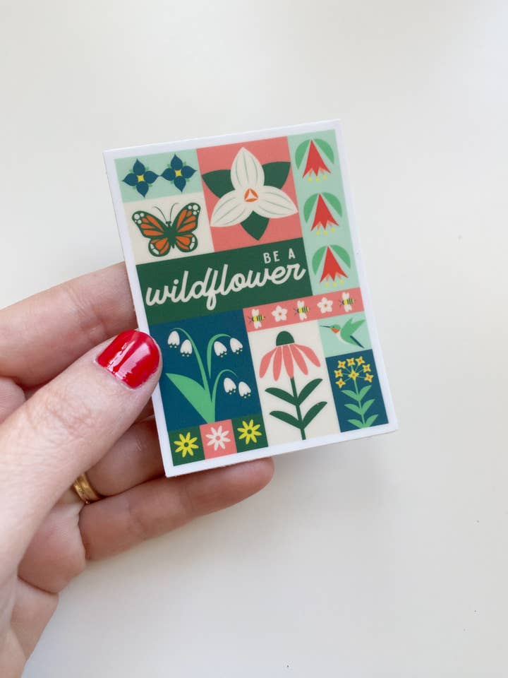 Sê uma flor selvagem Quit padrão autocolante de vinil por atacado de Bottlebrush Graphics