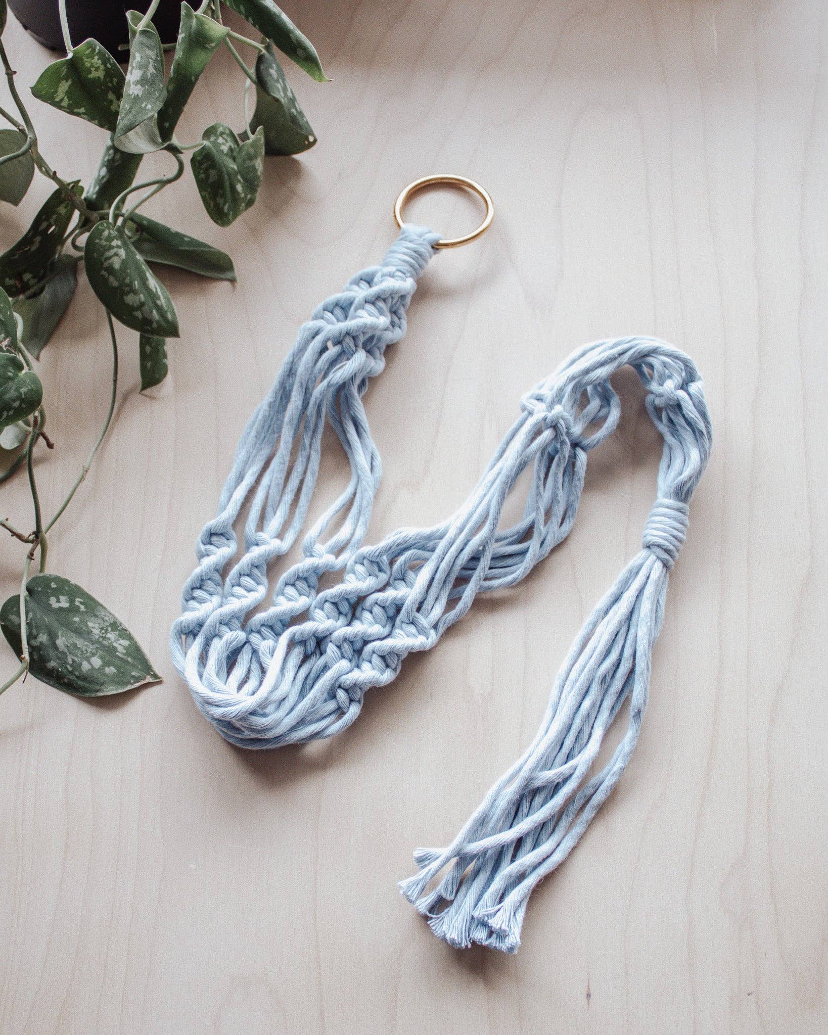 Modern Bo Studio – Vasos suspensos por atacado – Suporte para Planta em Macramê Simples com Torção3