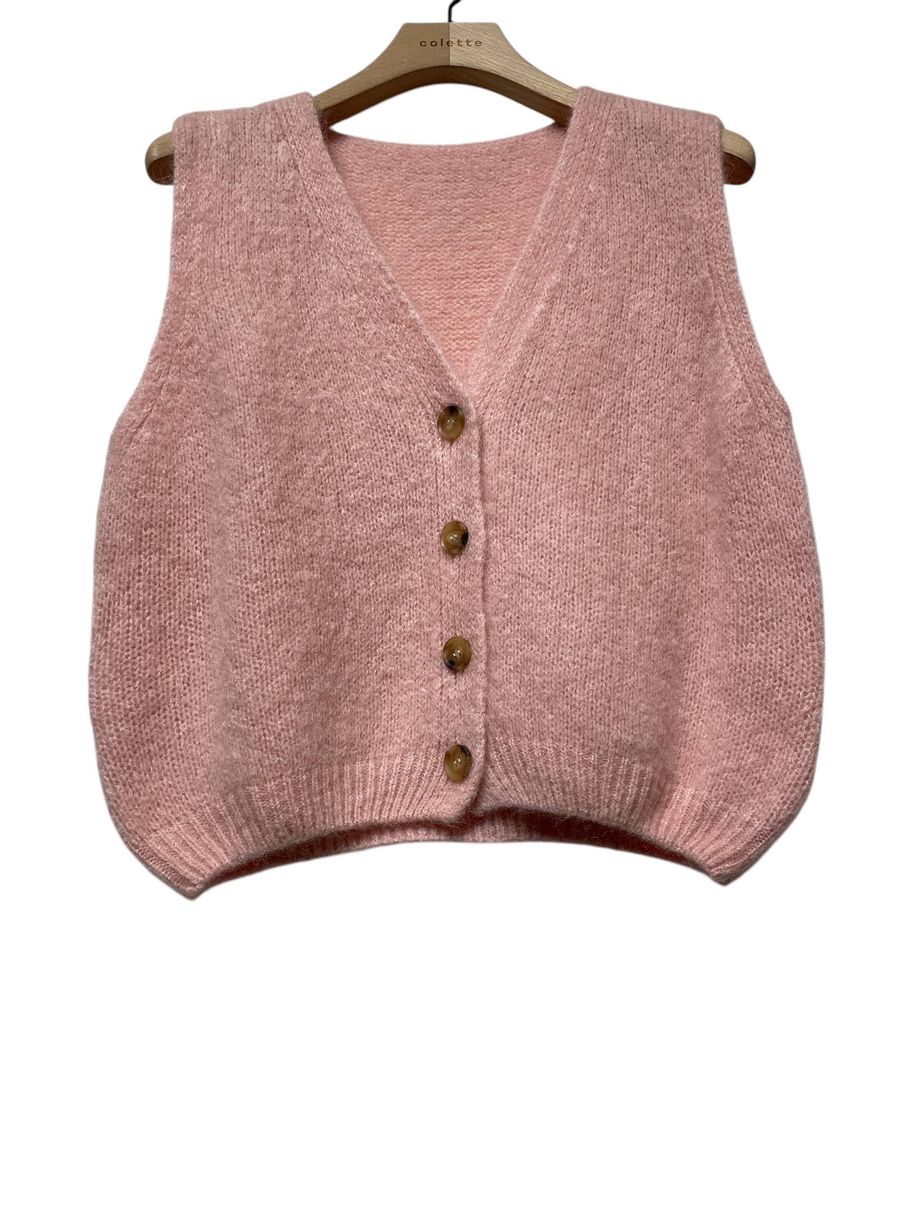 LINEN & COTTON HOUSE - Wholesale Sweater Vest - Women's - Sleeveless sweater with buttons 50716