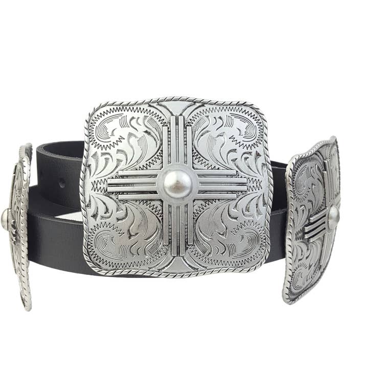 Axesoria West - Wholesale Belt - Women's - Genuine Leather w. Western Buckle-Size Concho Belt