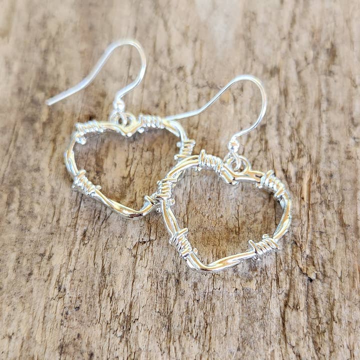 Cocklebur & Co. - Wholesale Dangle Earrings - Barbed Wire Heart Earrings2