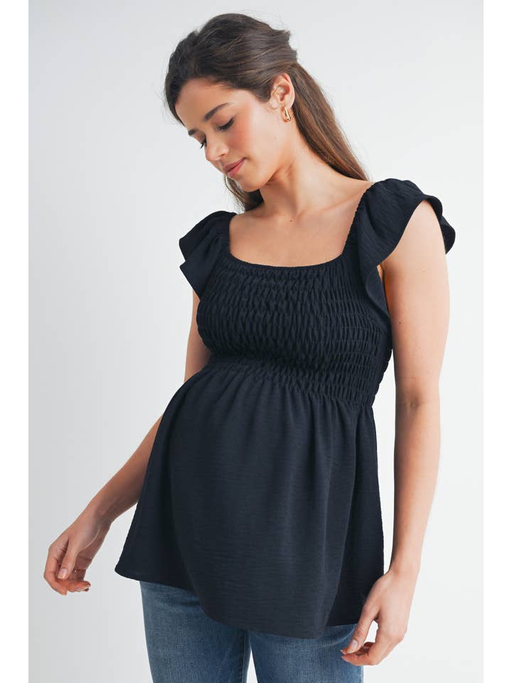 Hello Miz – wholesale Topp - Mamma – Fladderärm Smockad Mammablus