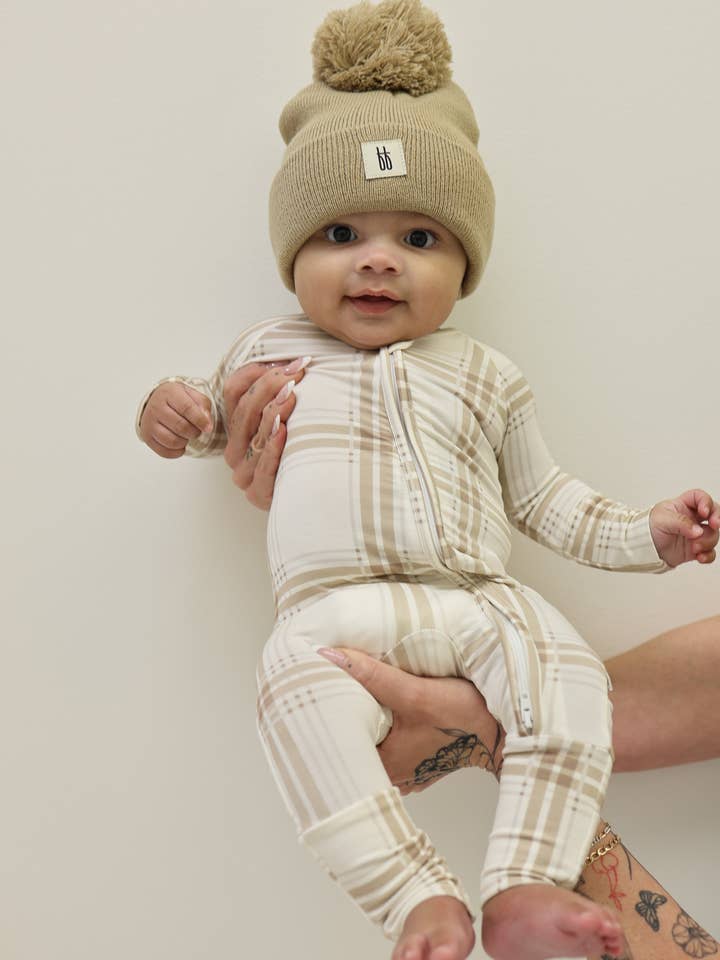 Forever French Baby - Wholesale Sleepsuit - Baby - Bamboo Zip Pajamas | Ellis Plaid4