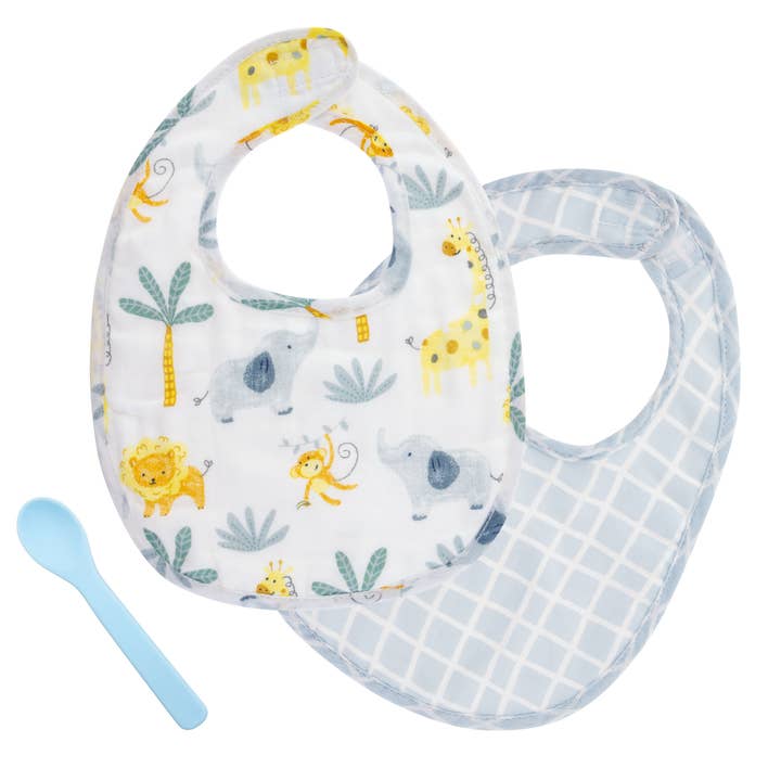 Stephen Joseph Gifts - Wholesale Feeding set – Baby - Muslin Bib Set with Spoon13