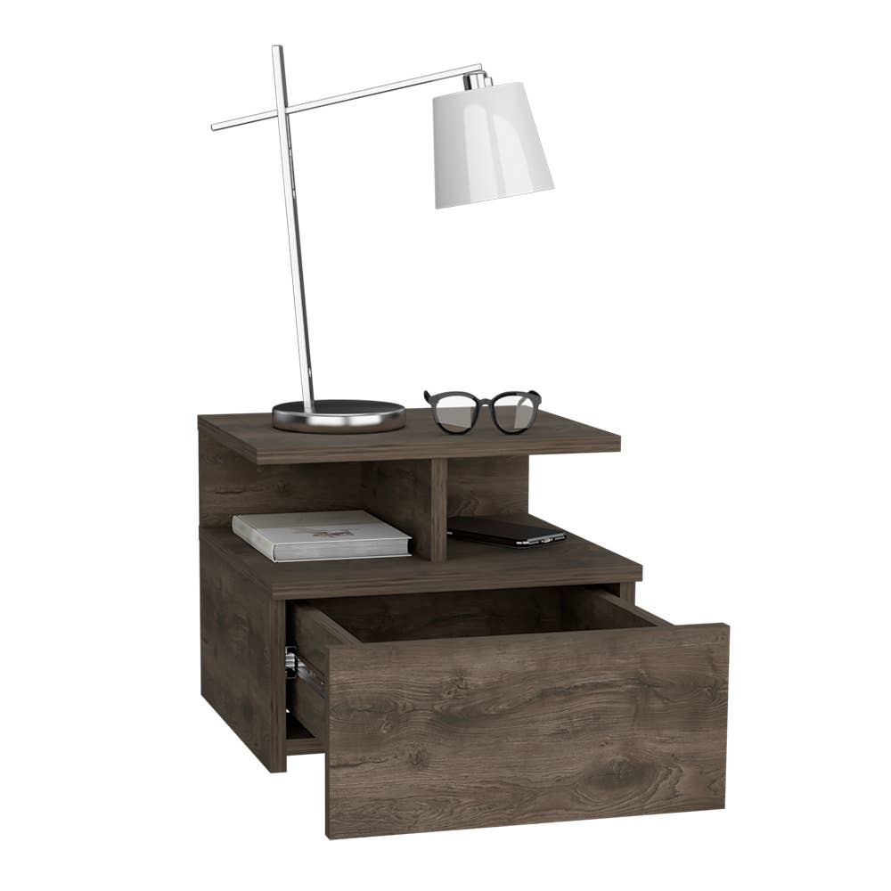 TUHOME FURNITURE - Wholesale Bedroom Furniture - Adele Floating Nightstand, Drawer, Open Top Shelves29