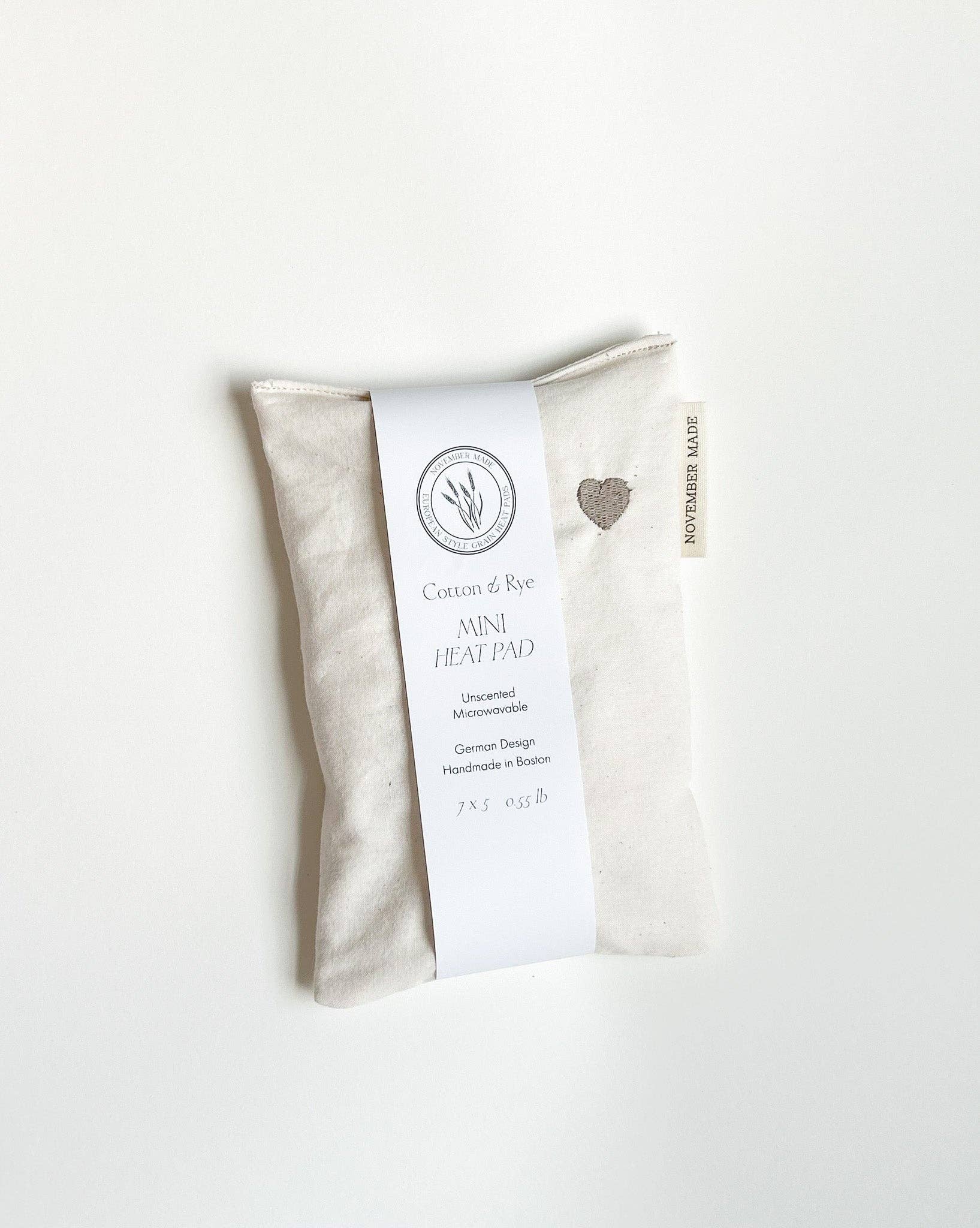 November Made - Wholesale Heating Pad - Neutral Mini Heart Heat Pad - Embroidered4