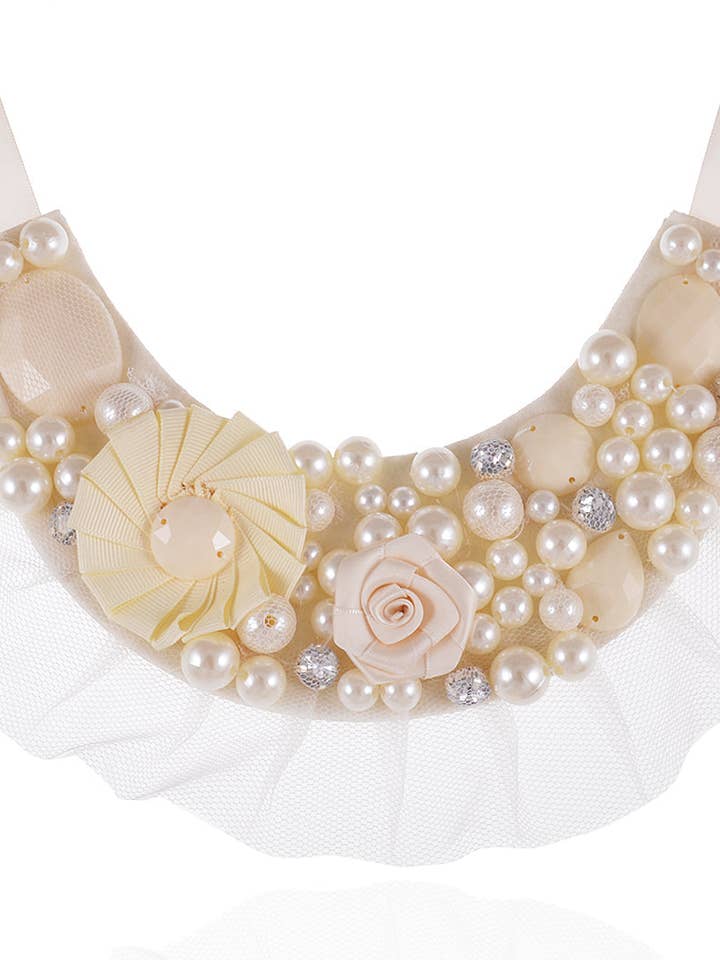 Ivory White Lolita Bridal Floral Pearl Beaded Necklace and other Purchase Wholesale lolita. Free Returns & Net 60 Terms on Faire trending on Faire.