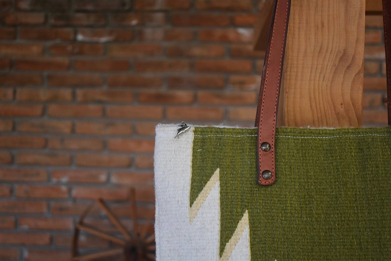 The Zapotec Weavers – wholesale Tote bag – Women's – Zapotec Green Diamond Bag 2