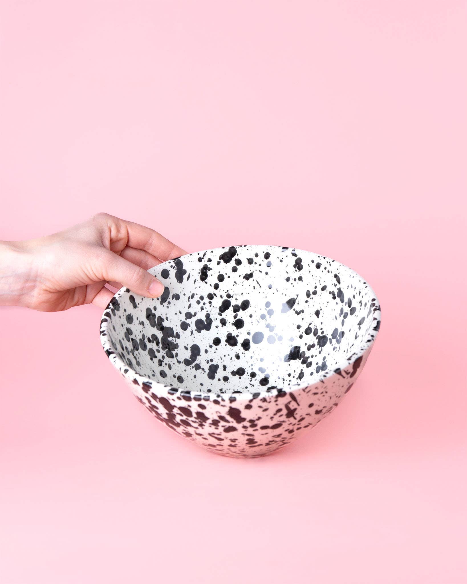 Alfar Tierra Cocida – Engroshandel Serveringsskål – Stor Moderne Keramik Salatskål /Hvid og sort GALAXY5