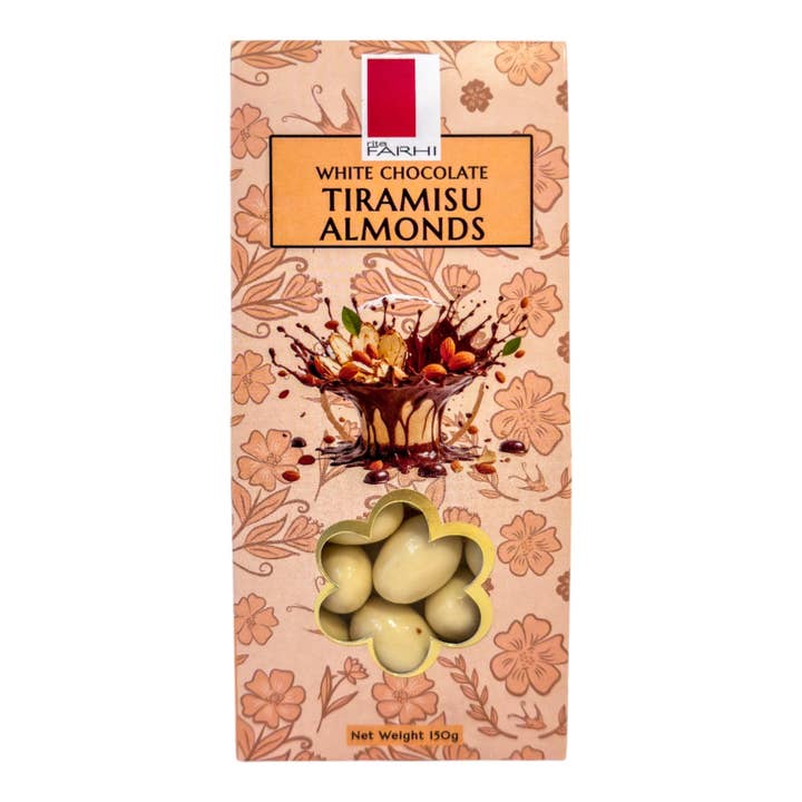 White Chocolate Tiramisu Almonds, Palm Oil Free, 150g for wholesale by Mallow Tree Limited