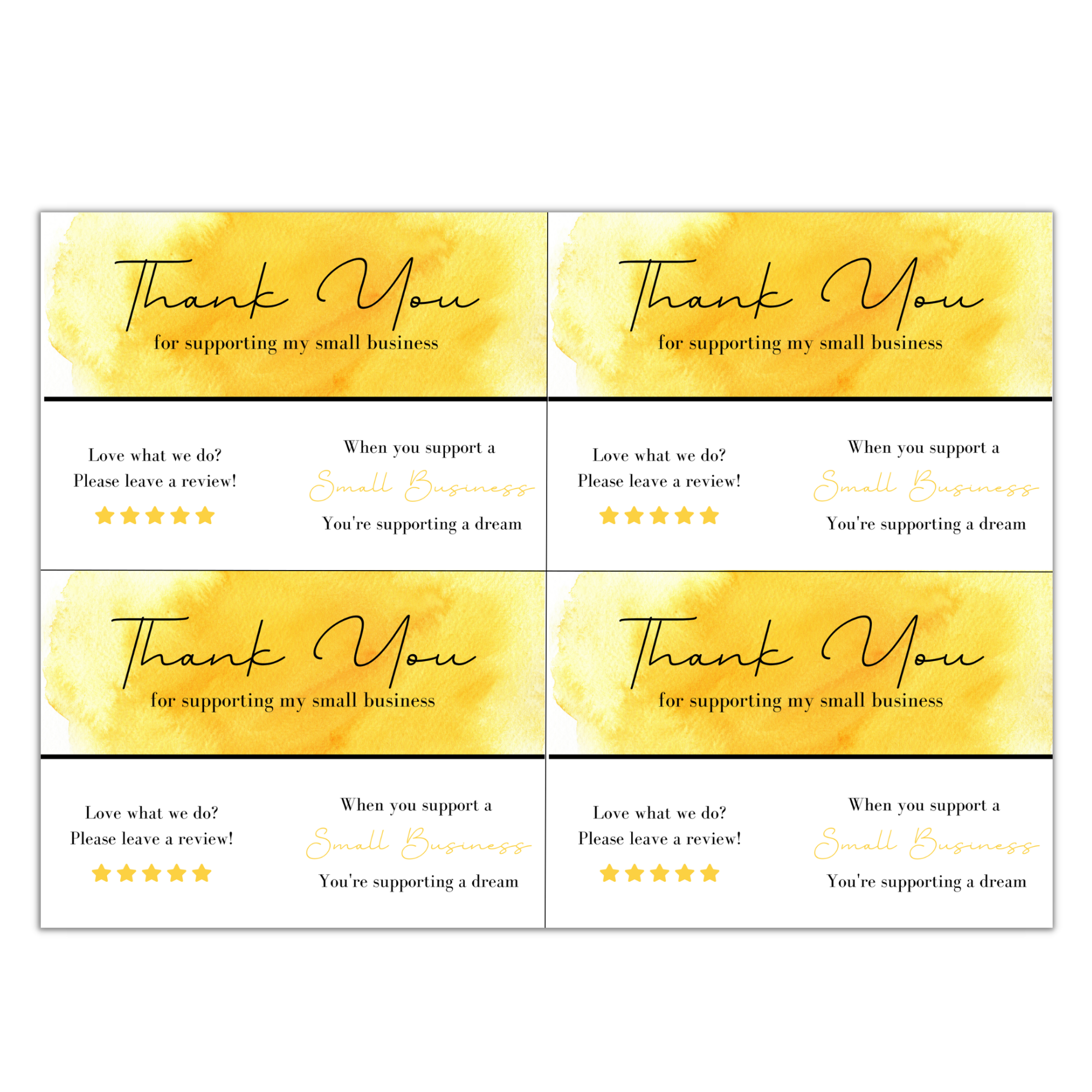 Small Biz Supplies - Wholesale Stationery/Notecard Set - Thank You Card Sheets13