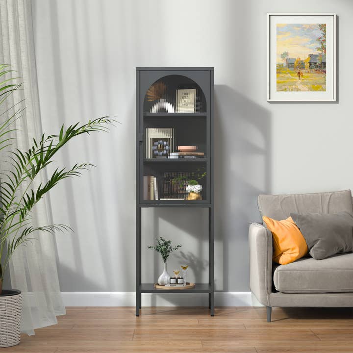 Glamour Home - Wholesale Cabinet - Benoît 62.99-inch Black One Door Metal Cabinet7