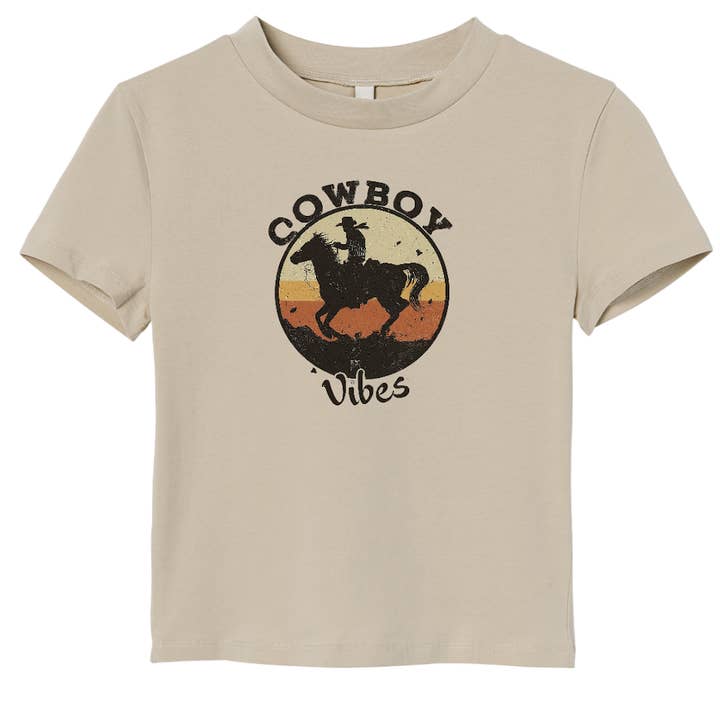 Retro Cowboy Vibes Boys T-shirt for wholesale by Rowdie Rudie Boys Boutique Wholesale