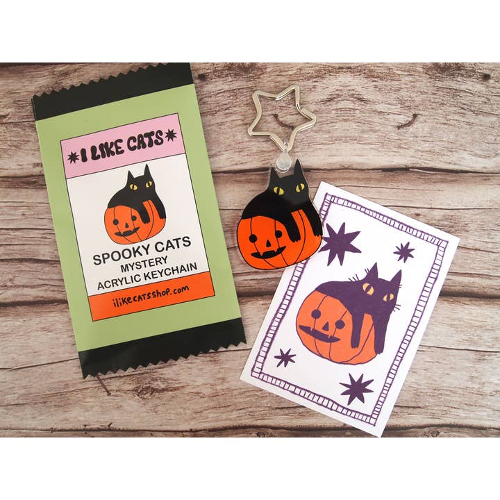 I LIKE CATS - Wholesale Keychain - Women's - Blind bag Halloween Cat Keychain Mystery bag charm. 7