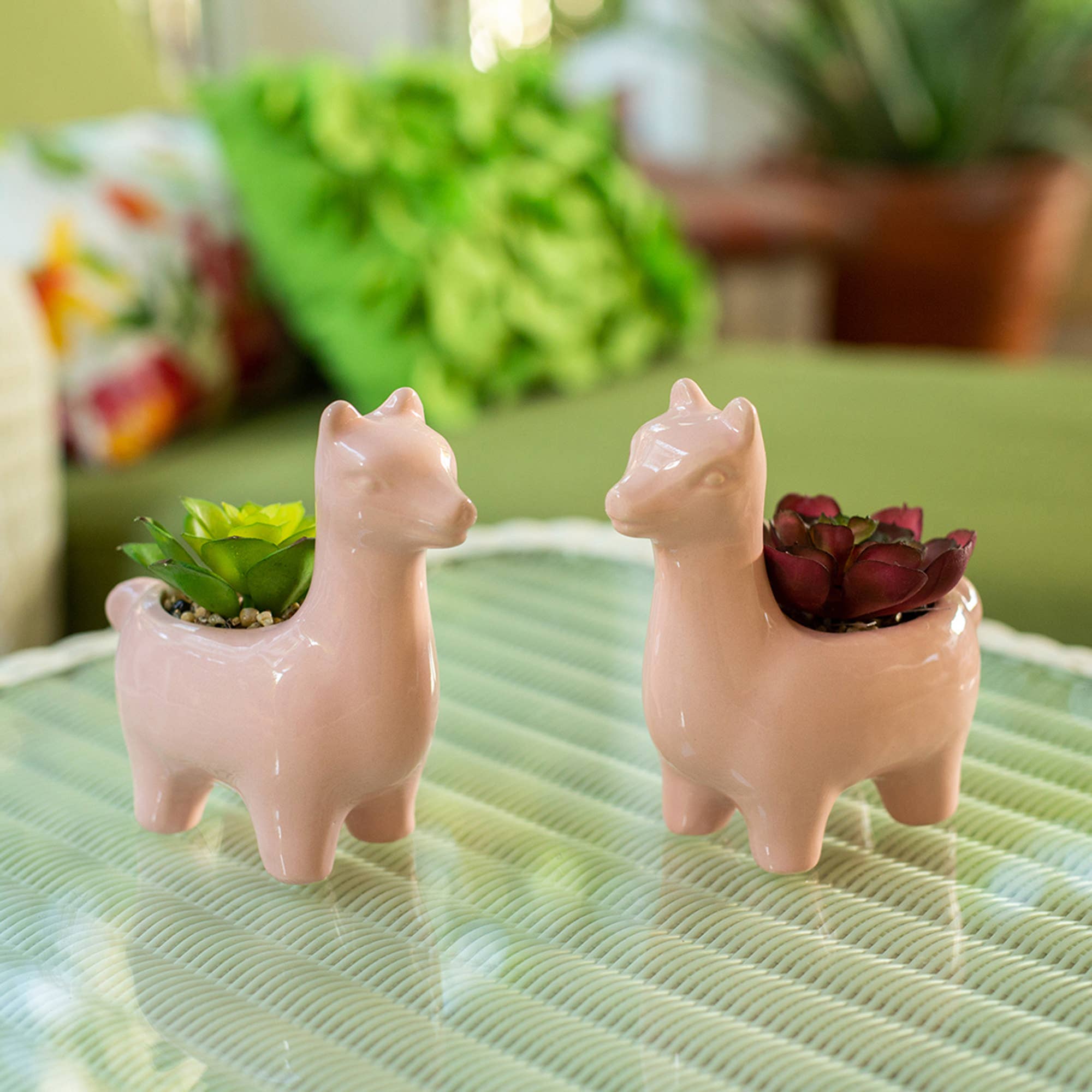 Flora Bunda Inc - Wholesale Plant Pot - Pink Ceramic Llama Plant Pot - Set of 23