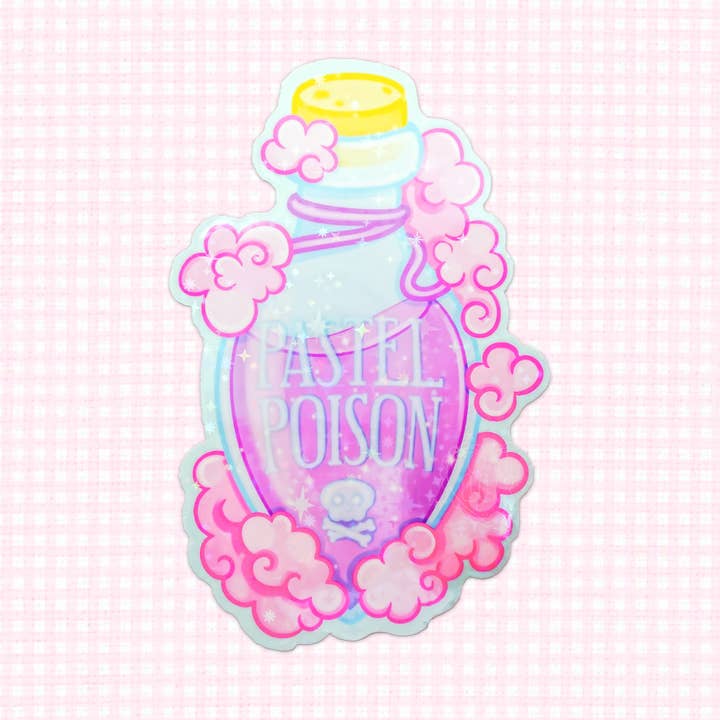 Holographic Pastel Poison Pastel Goth Vinyl Die Cut Sticker for wholesale by LooLooKazoo