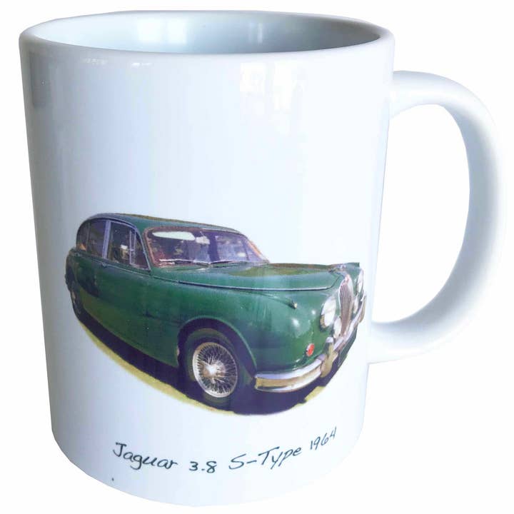 Jaguar 3.8 S-Type 1964 - 11oz Printed Ceramic Mug for wholesale by Witherden's Workshop
