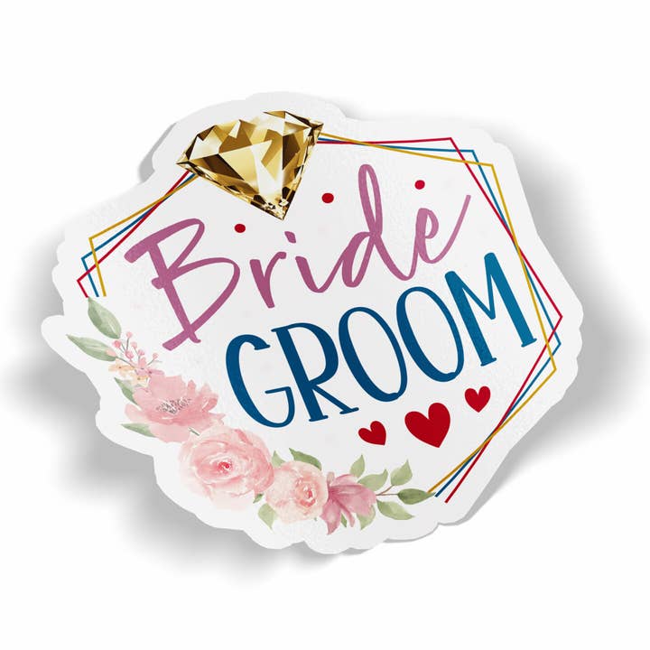 Autocollant Bride Groom pour la vente par JE Creates