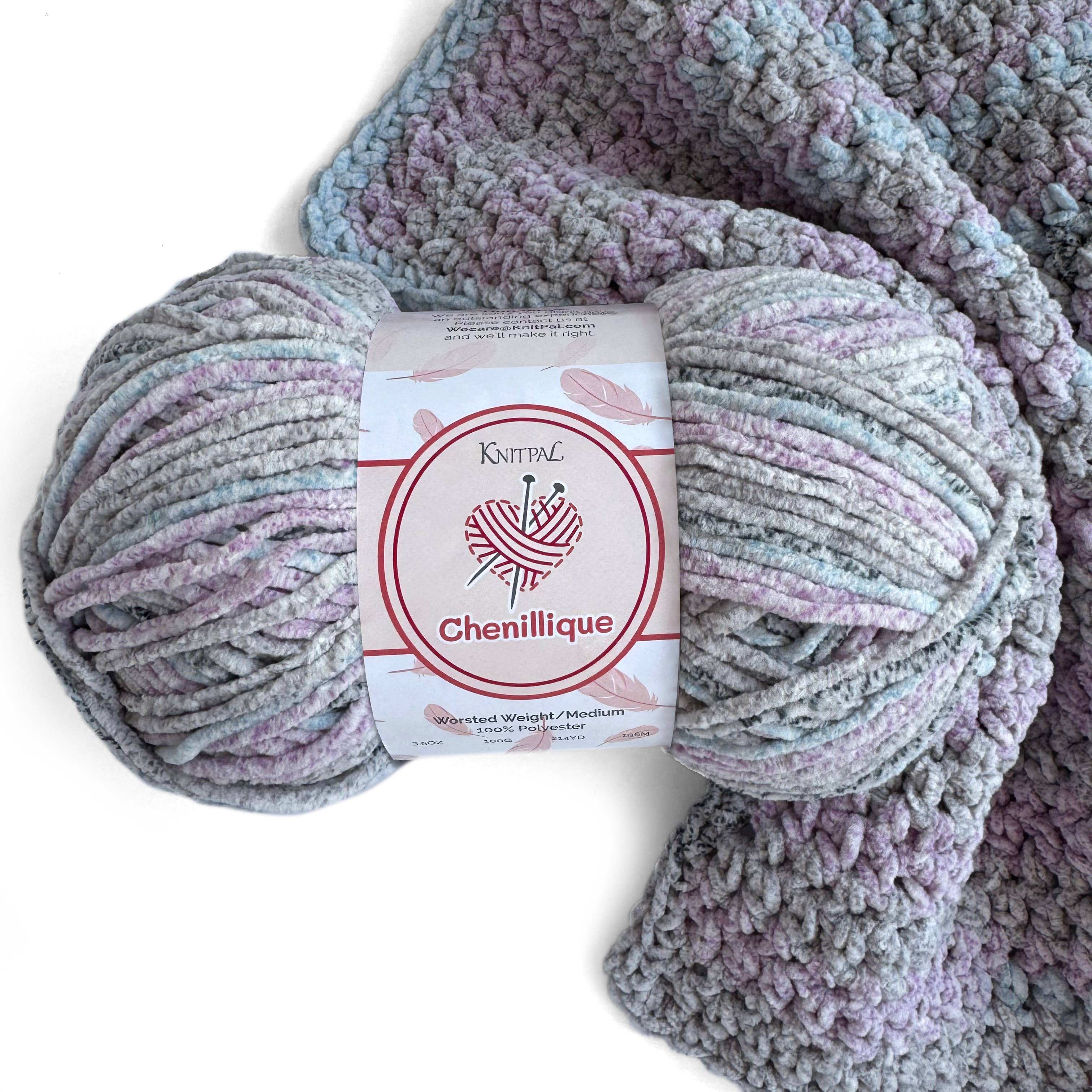 KnitPal - Wholesale Yarn - Chenillique Velvet Chenille Crochet Yarn - Worsted Weight 436