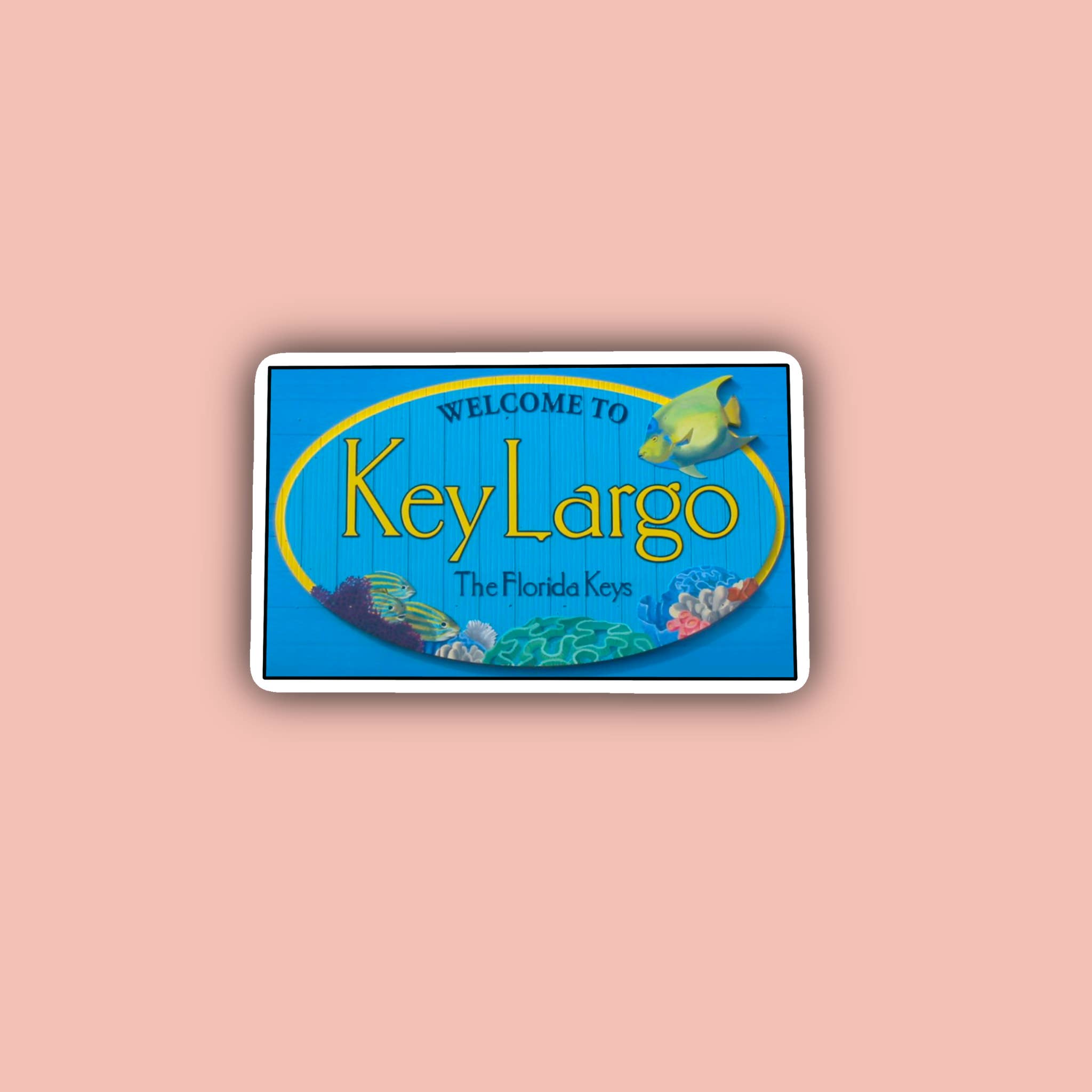Delmarva Stickers - Wholesale Sticker - Key Largo Florida Welcome Sign - 3" Waterproof Sticker