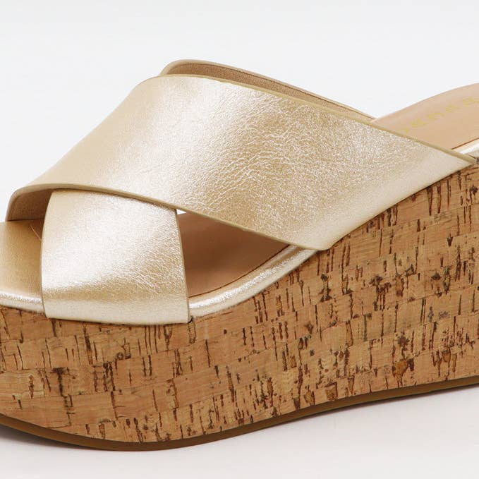 Mars Sky Shoes Wholesale - Vente Chaussures compensées – femme - Sandales en bambou à plateforme compensée et bretelles entrecroisées pour femmes
