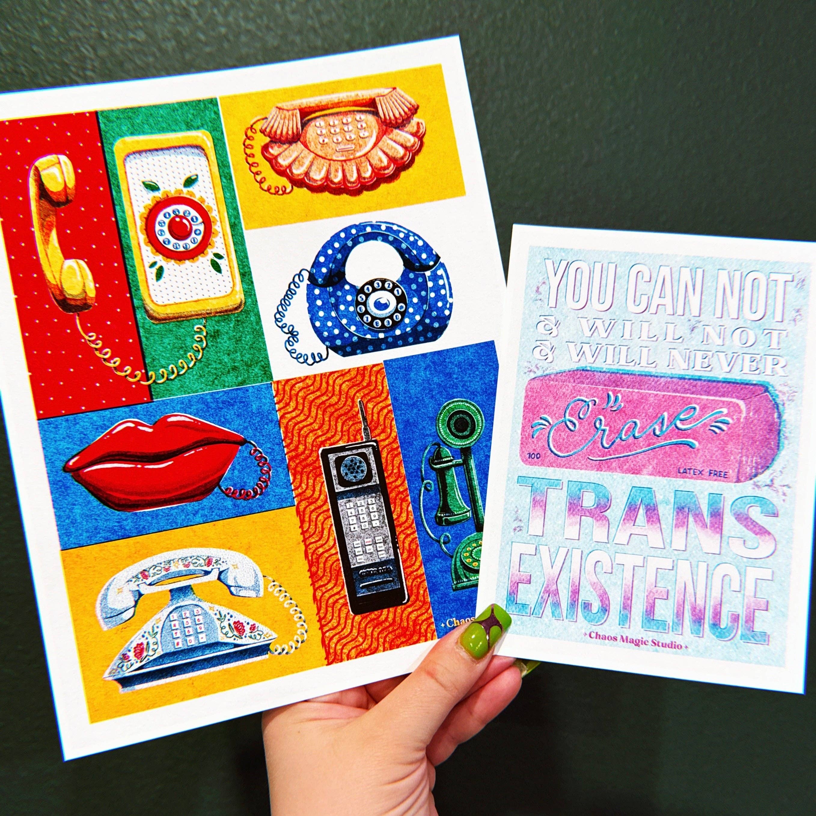 Chaos Magic Studio - Vente Affiche d'art - Impression artistique "Vous n'effacerez jamais l'existence trans" - Plusieurs options de taille2