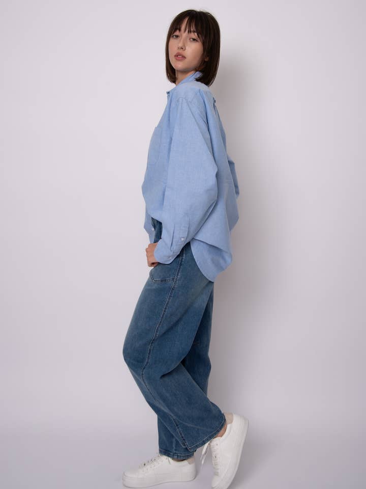 RD Style - Wholesale Button Down Shirt - Women's - PADME OXFORD LS SHIRT- 57W156S1