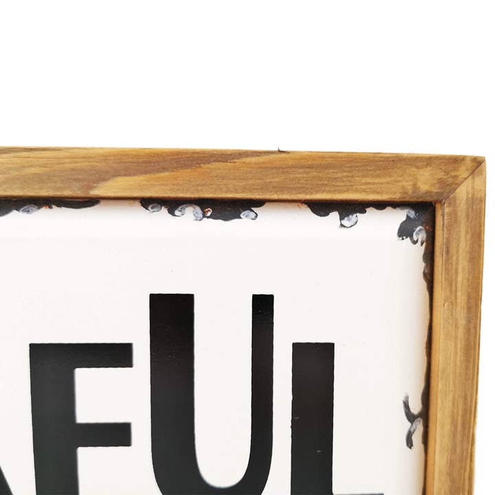 Paris Loft Inc - Wholesale Sign - Thankful Enamel Surface Decorative Inspirational Box Sign3