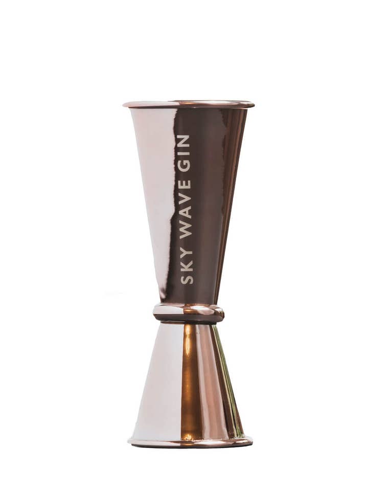 Sky Wave Gin Branded Jigger in Rose Gold for wholesale by Sky Wave