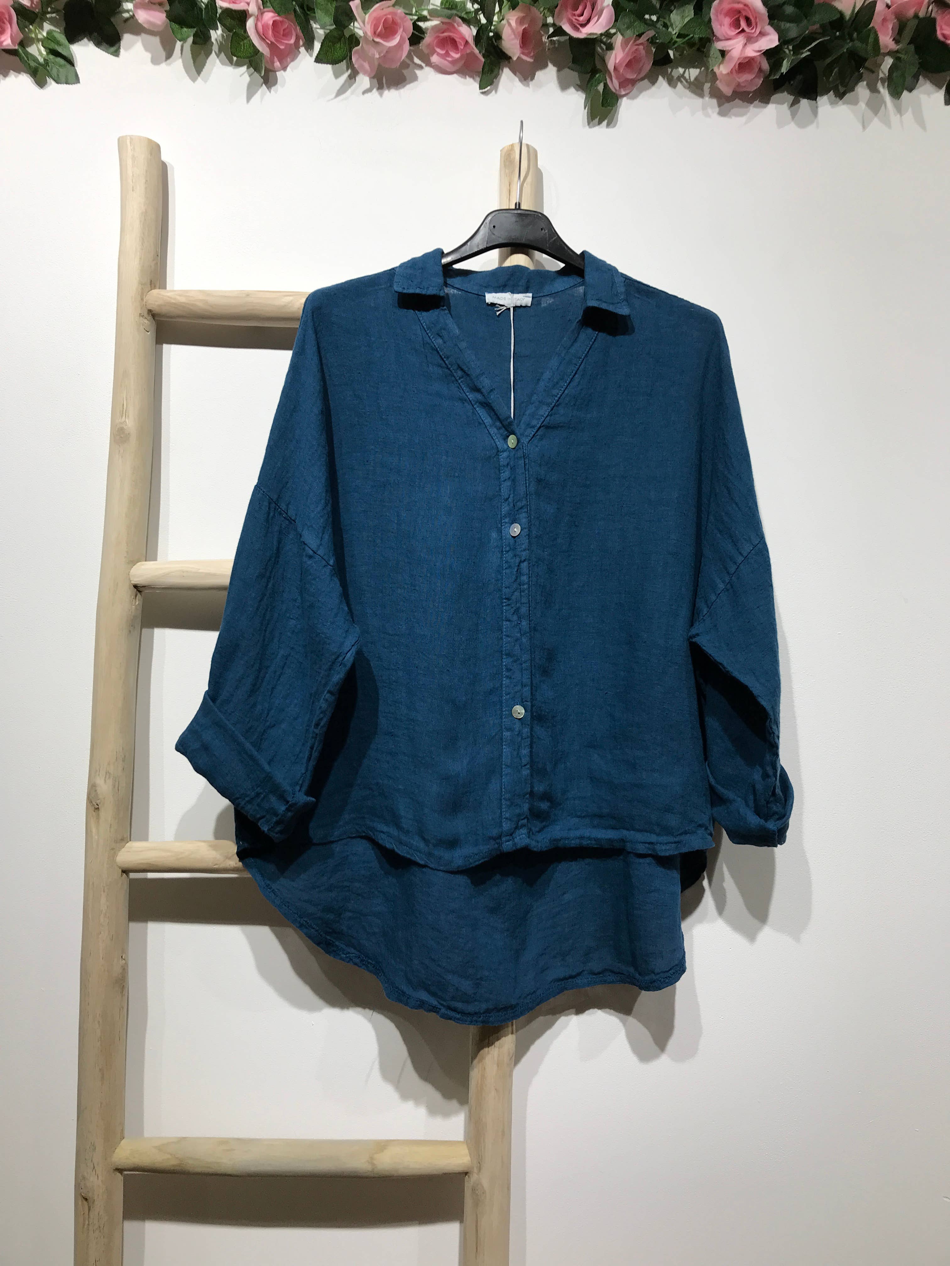 LINEN & COTTON HOUSE - Vente Chemise à col boutonné – femme - CHEMISE EN LIN. 48902 NINA61