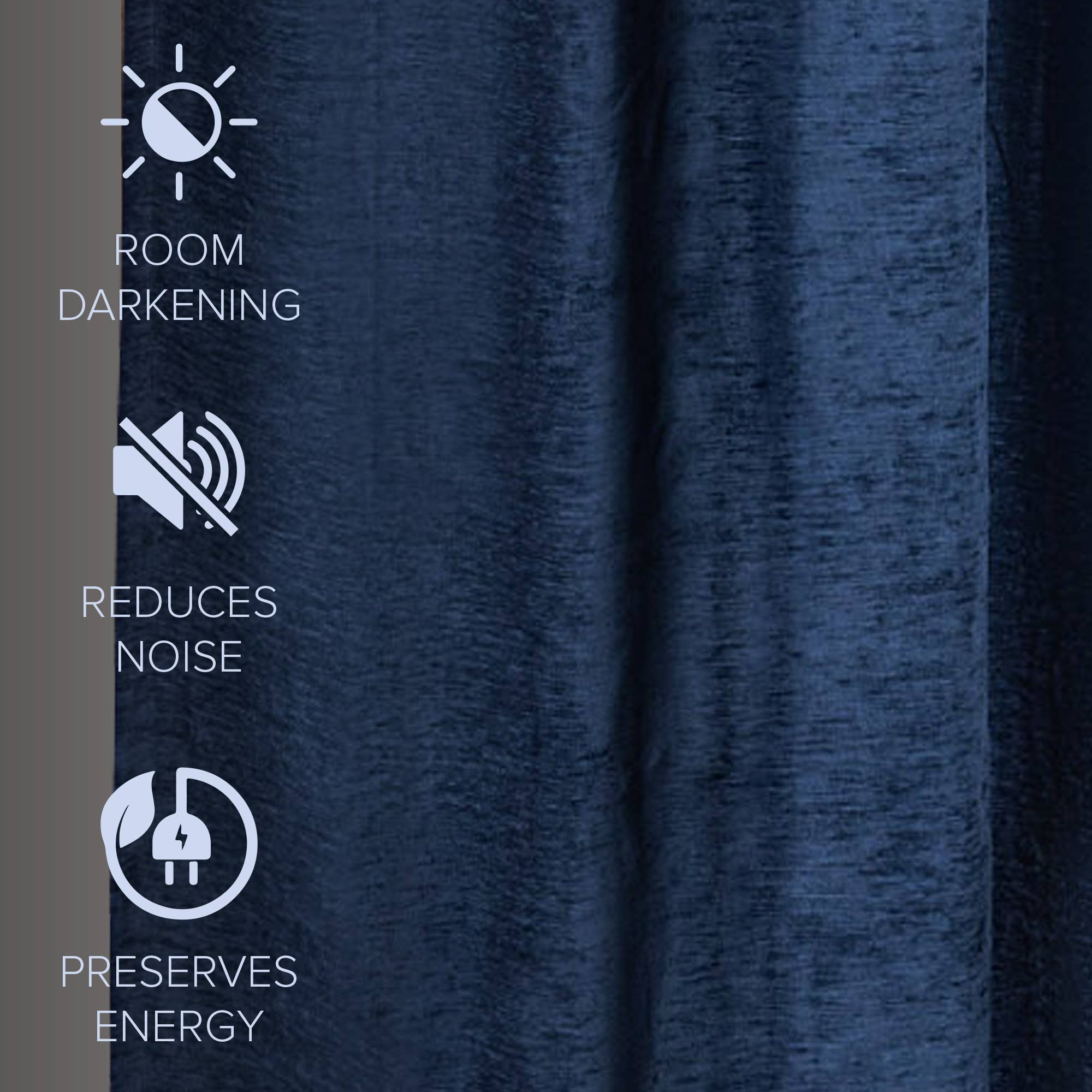 Awesome Home - Wholesale Curtain - Chenille Room Darkening Back Tab Curtain, 1 Panel, 52"x96"38