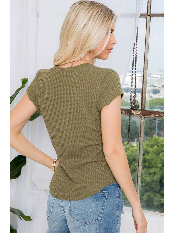 Sweet Lovely by Jen - Wholesale Knit Top - Women's - SW307 HENRY BUTTON S/S TOP7