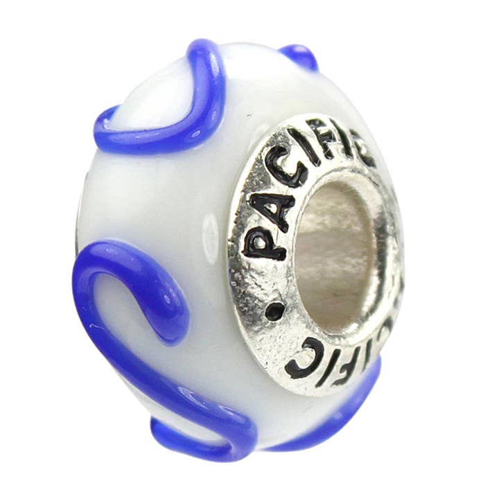 Silver Murano Glass Bead - Body Language for wholesale by West Coast Jewelry