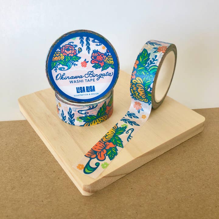 Okinawa Bingata 15mm Washi Tapes for wholesale by LISARISA