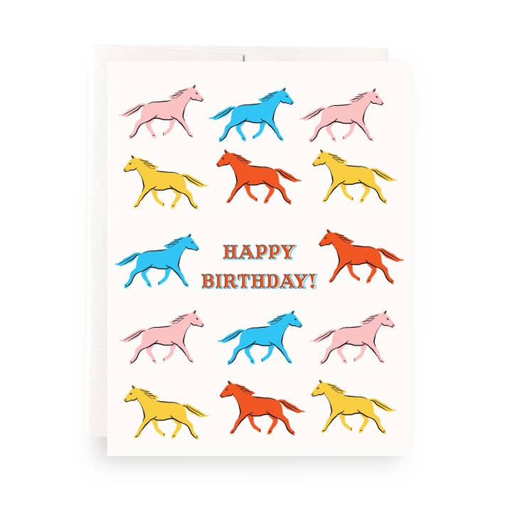 Antiquaria - Wholesale Birthday Card - Horses Birthday Greeting Card