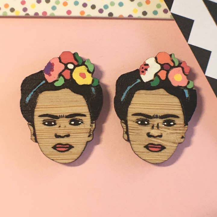 Face Studs: Frida Kahlo for wholesale by Milk Thieves