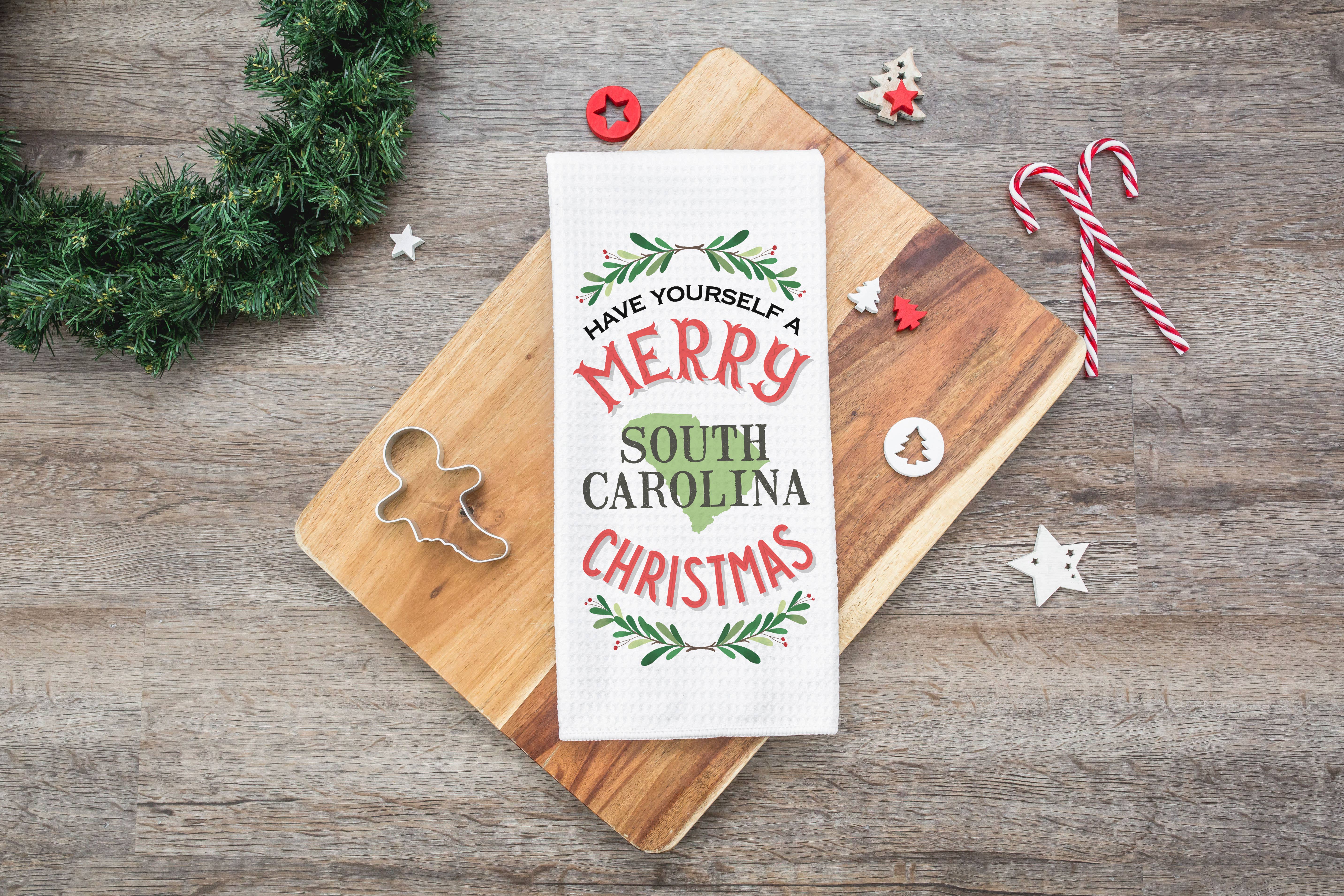 Canary Road - Vente Torchons - Essuie-tout de cuisine de Noël "Père Noël personnalisé en ville" (Copie)